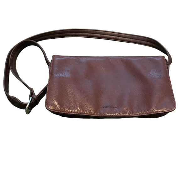 Liz Claiborne Handbags - Vintage Liz Claiborne Leather Crossbody Shoulder Bag Cognac Brown Snap Close